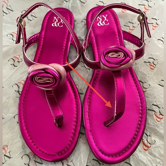 New York and Company Rosette T-Strap Flat Sandal, 11 - Picture 12 of 12